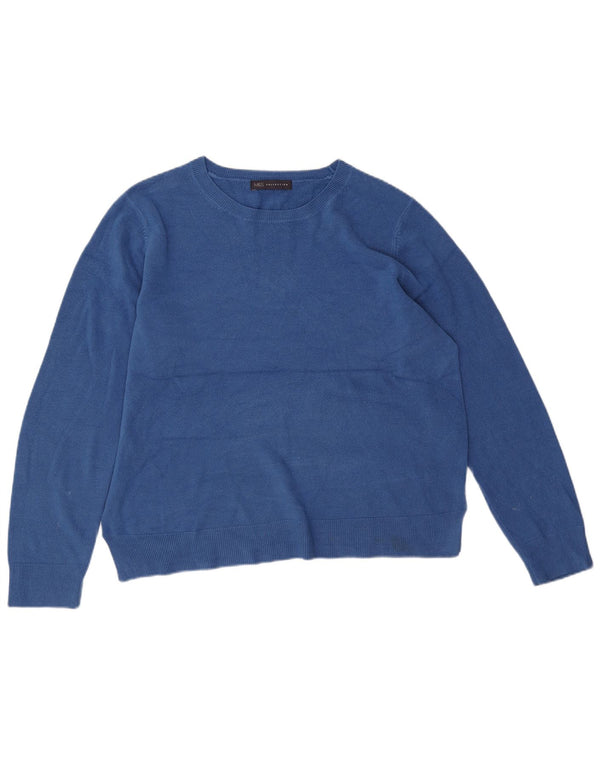 Женский джемпер с вырезом «лодочка» Marks & Spencer, Великобритания, 18 XL, синий акрил