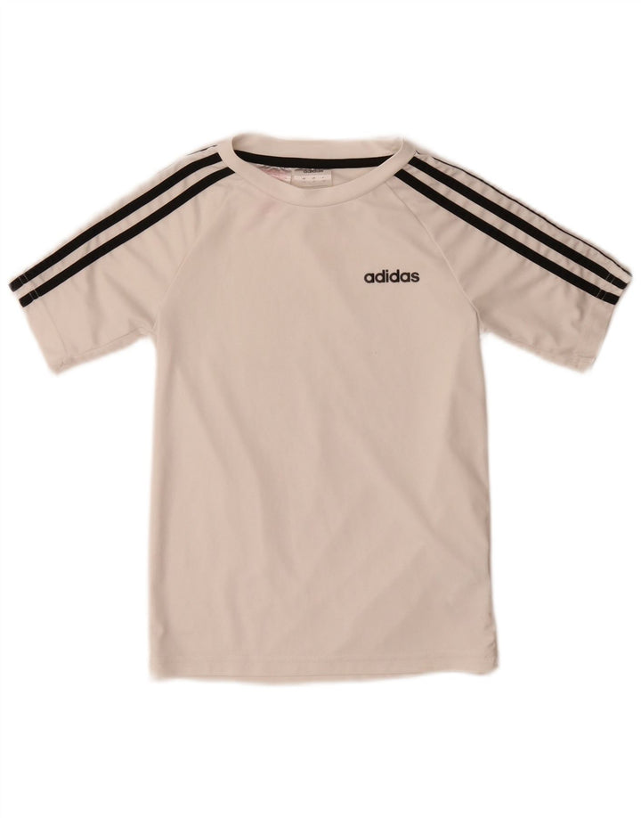 Футболка Adidas Climalite для мальчиков, топ 7-8 лет, белый полиэстер
