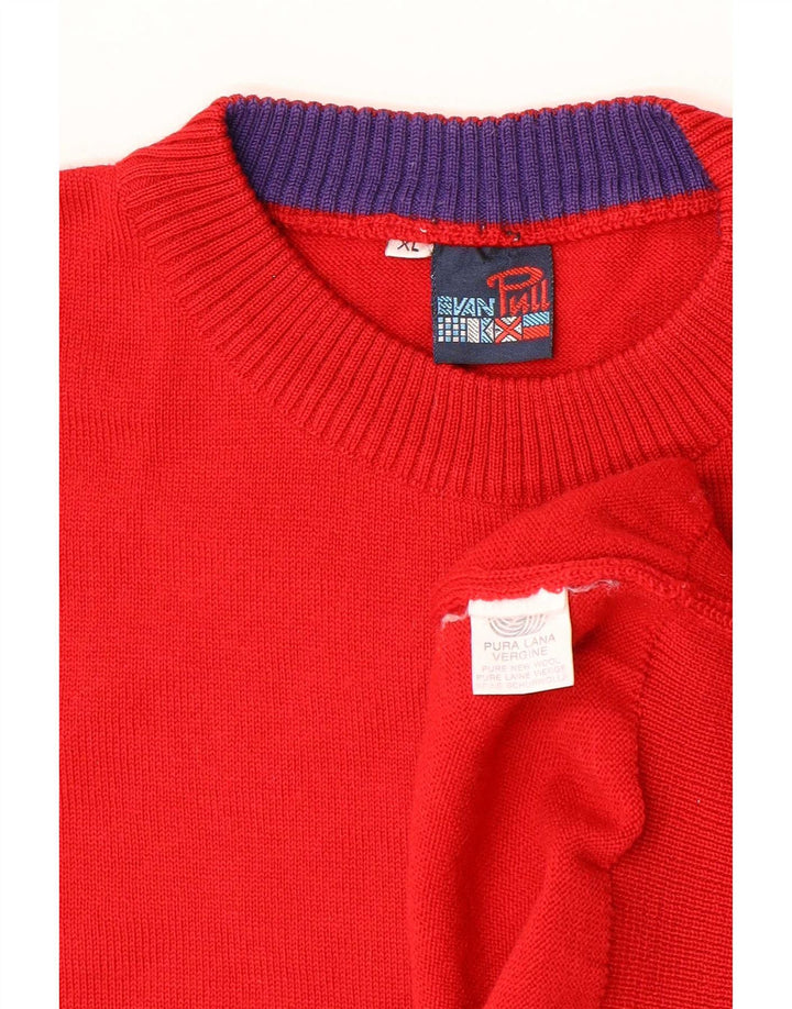 Мужской джемпер с круглым вырезом Evan Pull, XL, шерстяной в красную полоску
