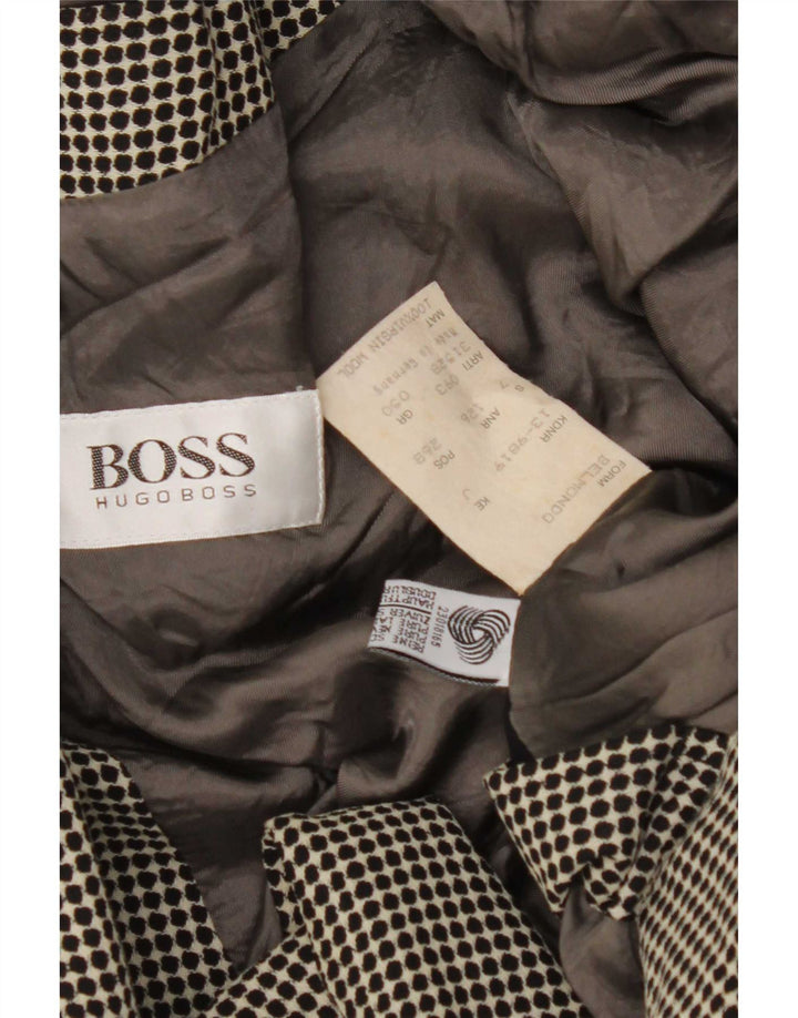 Hugo Boss Женский двубортный пиджак IT 50 XL Серый в крапинку