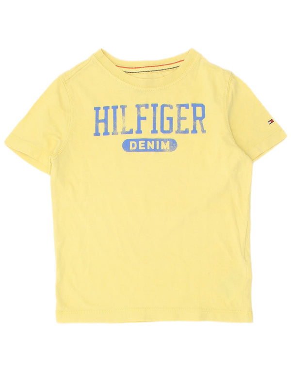 Футболка с рисунком Tommy Hilfiger для мальчиков, 3–4 года, желтый хлопок