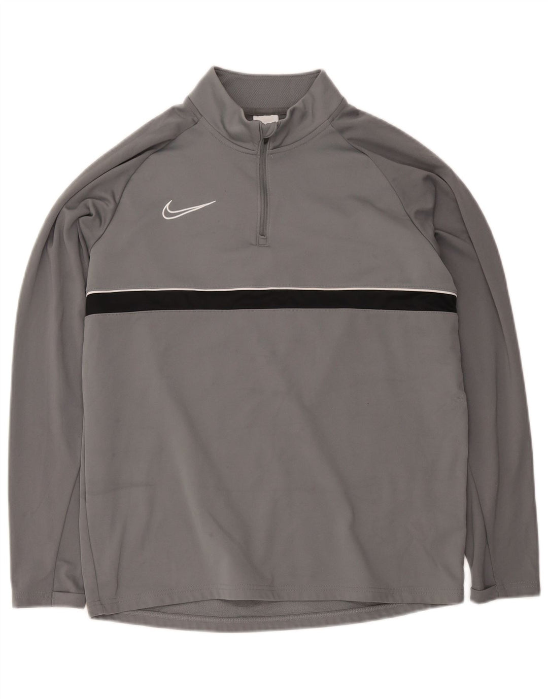 Мужской пуловер с воротником на молнии Nike Dri Fit, большой серый цветной блок