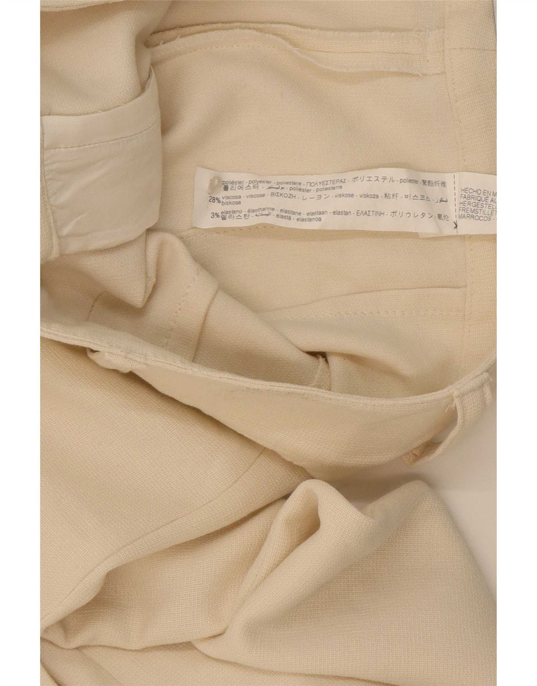 Zara Женские прямые повседневные брюки среднего размера W32 L33 из белого полиэстера