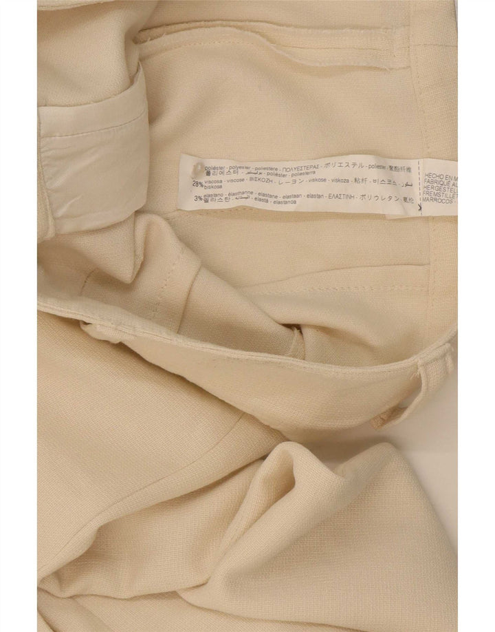 Zara Женские прямые повседневные брюки среднего размера W32 L33 из белого полиэстера