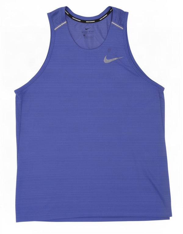 Мужской жилет Nike Dri Fit, большой синий полиэстер в тонкую полоску
