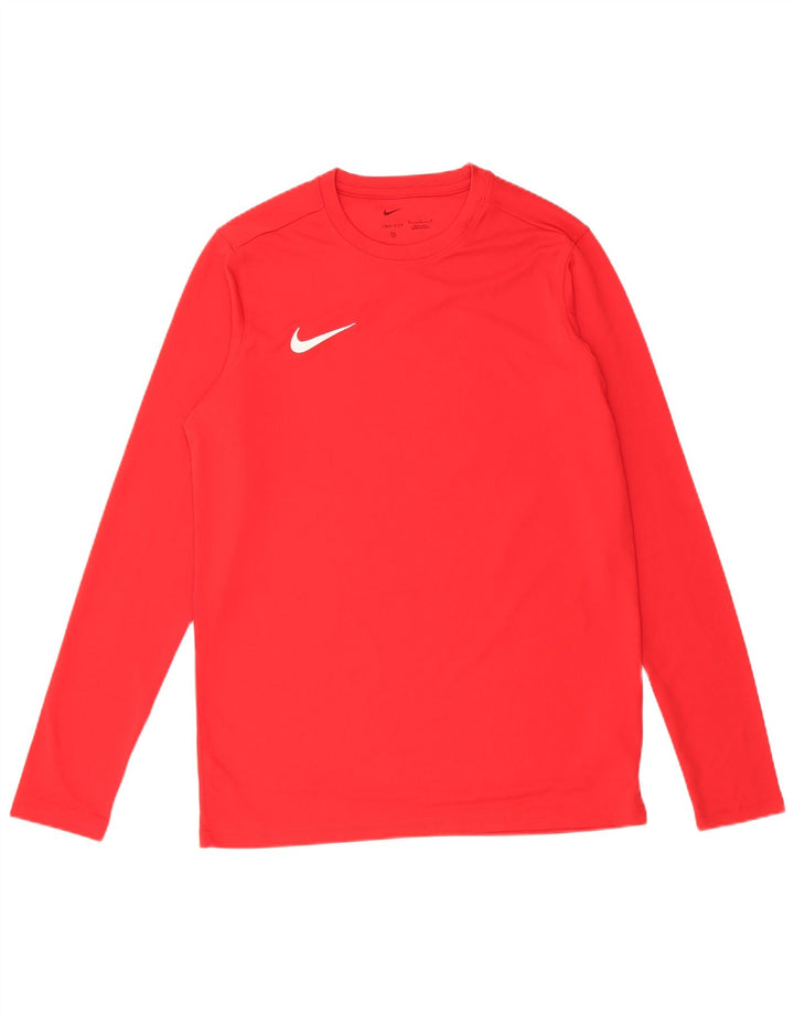 Мужской топ Nike Dri Fit с длинным рукавом, средний красный полиэстер