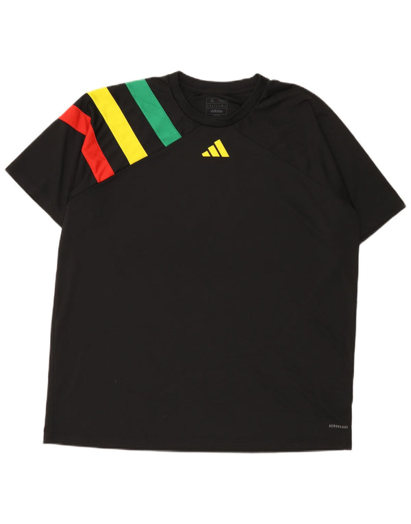 Мужская футболка Adidas Aeroready Regular Fit Top XL черная с цветными блоками