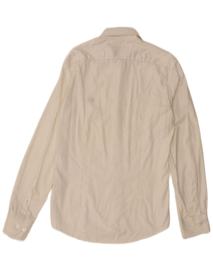 Мужская рубашка очень узкого кроя Fred Perry, средний белый хлопок, хлопок