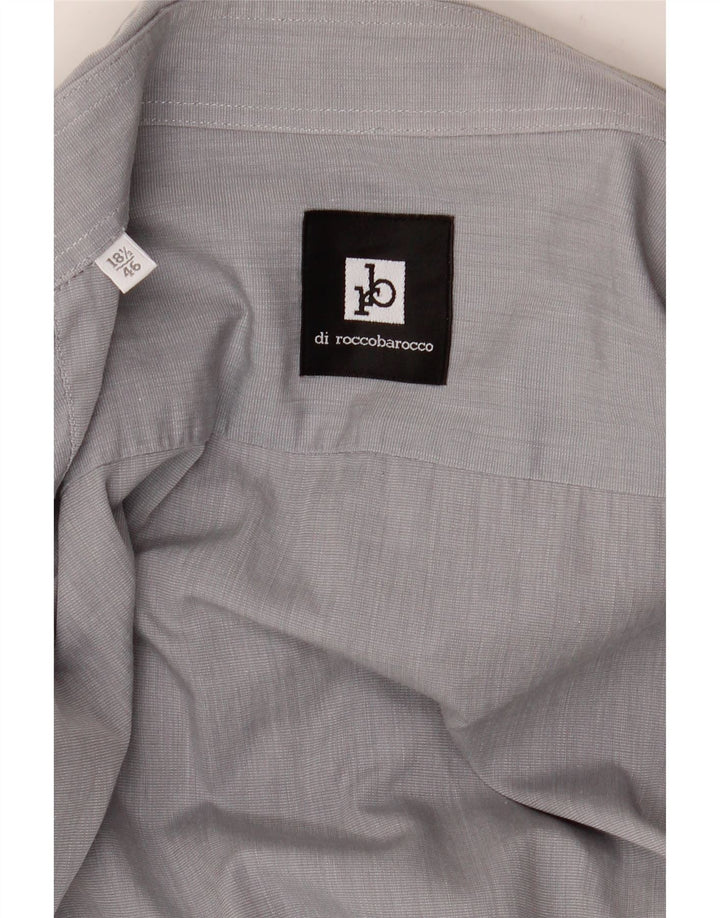 Мужская рубашка Roccobarocco, размер 46, 18, 1/2, 2XL, серая