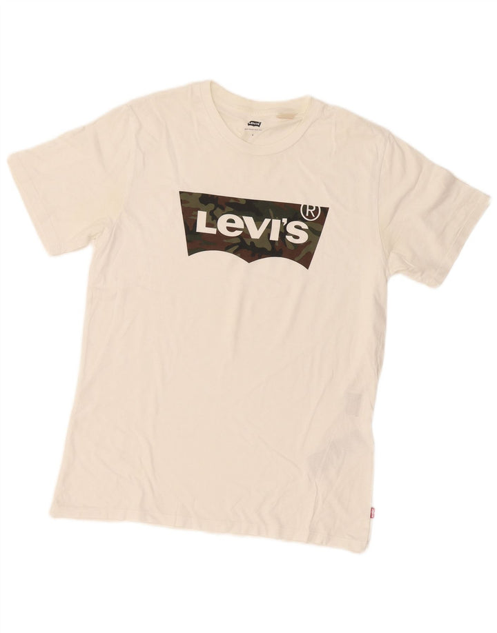 Мужская футболка с рисунком Levi's, маленький белый хлопок