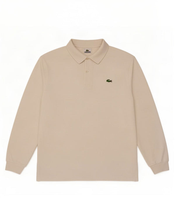 Мужская рубашка-поло с длинным рукавом Lacoste, размер 4, средний белый