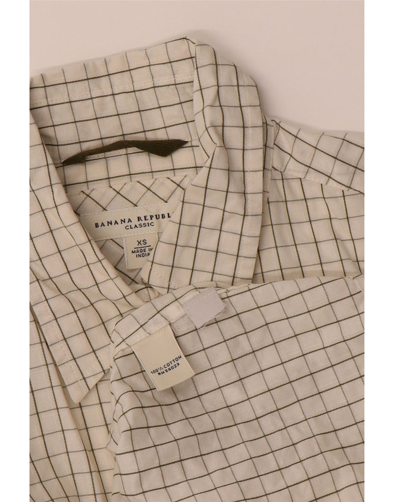 BANANA REPUBLIC Womens Classic Fit Shirt UK 6 XS White Check Cotton Vintage Banana Republic and Second-Hand Banana Republic from Messina Hembry 