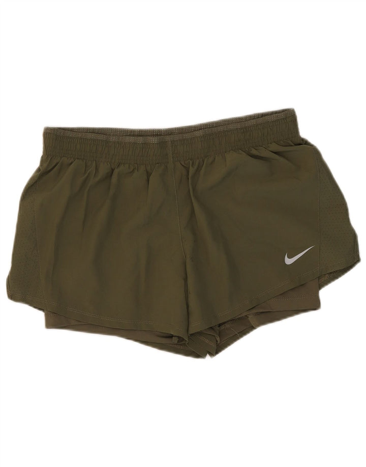 Женские спортивные шорты Nike Dri Fit UK 14, большие размеры, полиэстер цвета хаки