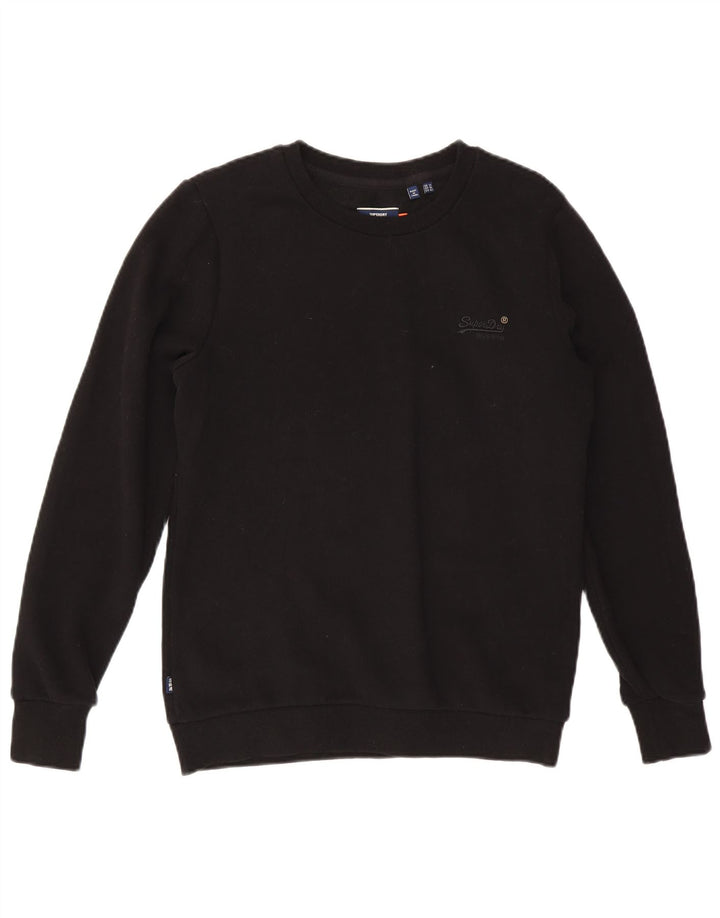 Женский свитер-свитшот Superdry UK 14, большой черный хлопок