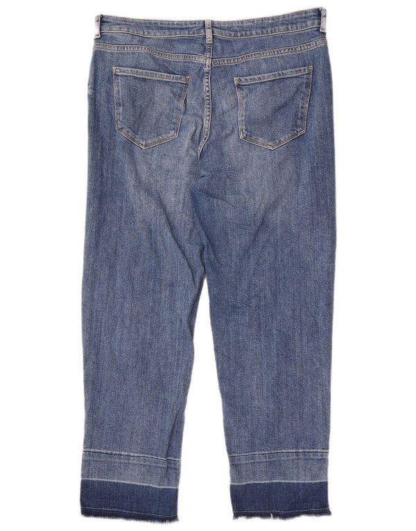 Marks & Spencer Womens High Waist Straight Jeans UK 14 Large W34 L26 Blue