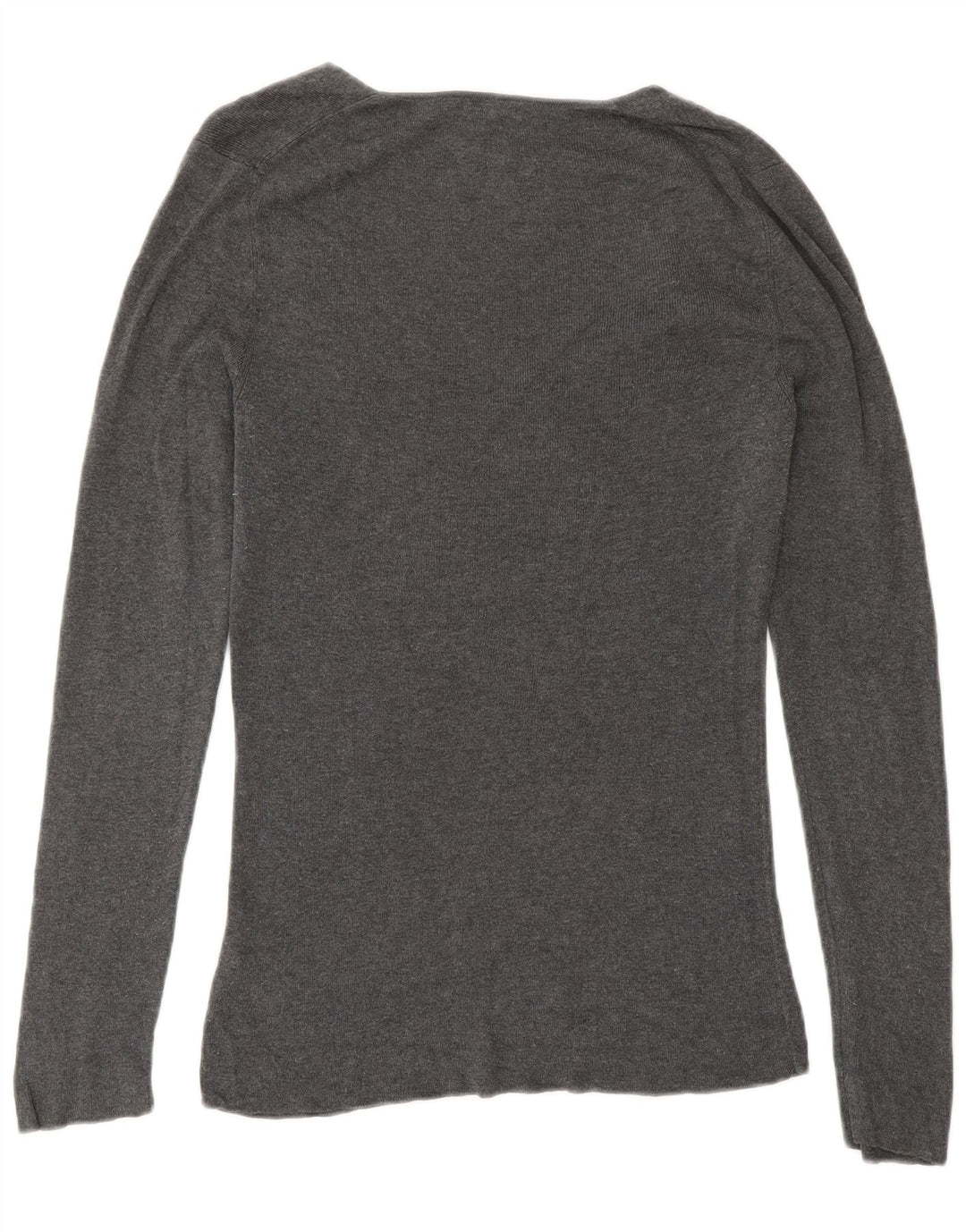 Женский джемпер с v-образным вырезом JIGSAW UK 12, хлопковый средний серый цвет