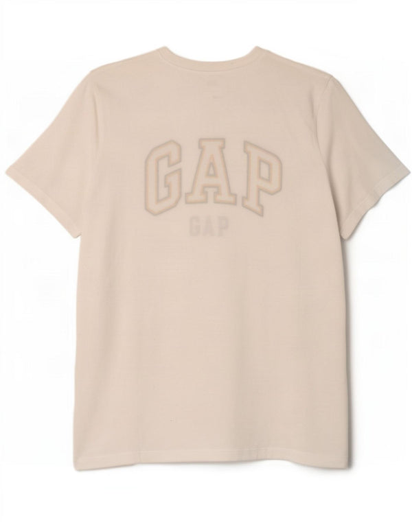 Мужская классическая футболка с рисунком Gap, большой белый хлопковый топ