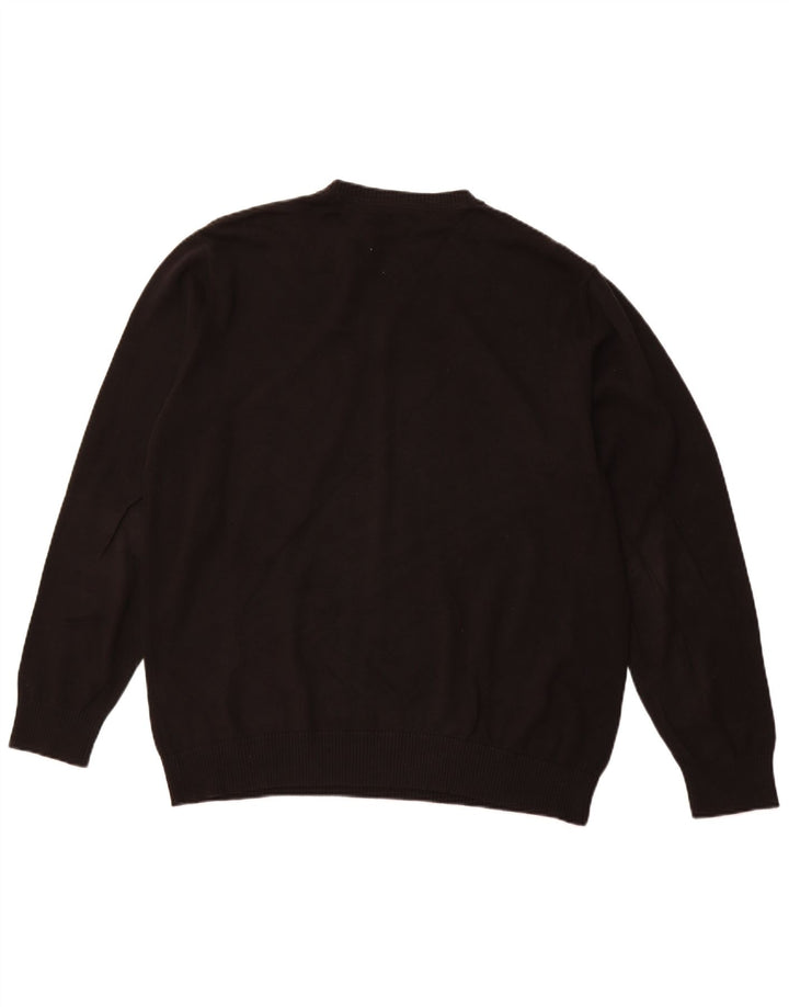 TOMMY HILFIGER Мужской джемпер с v-образным вырезом, большой черный хлопковый свитер