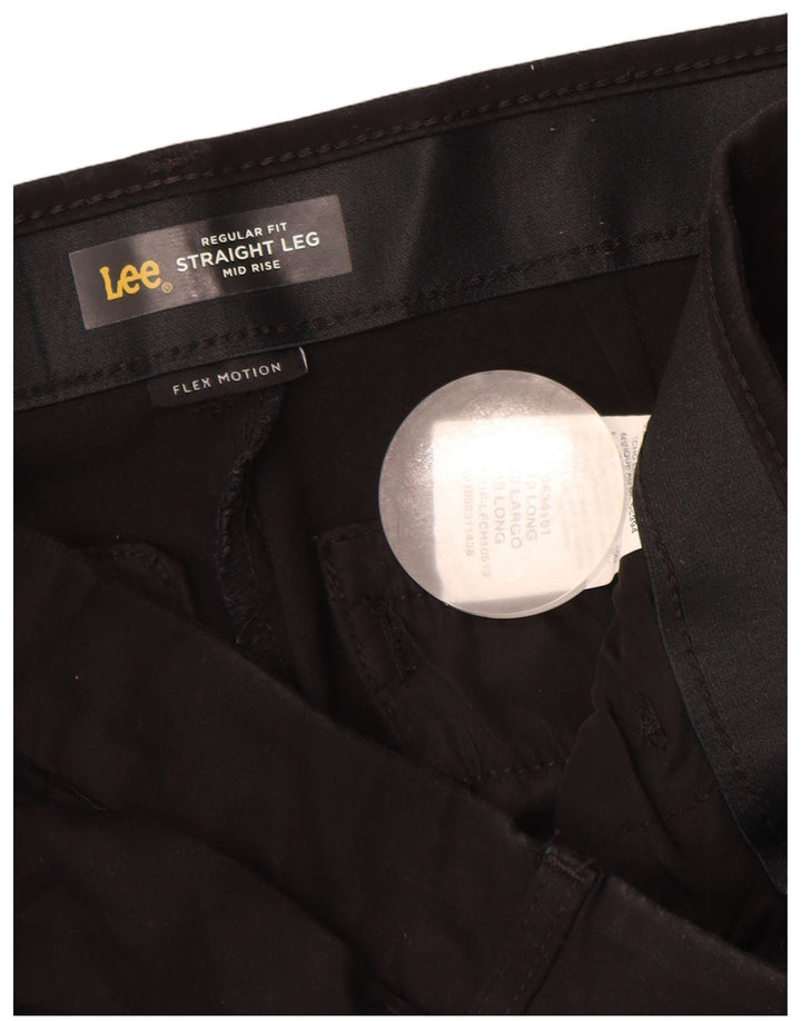 Женские прямые повседневные брюки обычного кроя LEE, размер США 10, большие W33 L32, черные