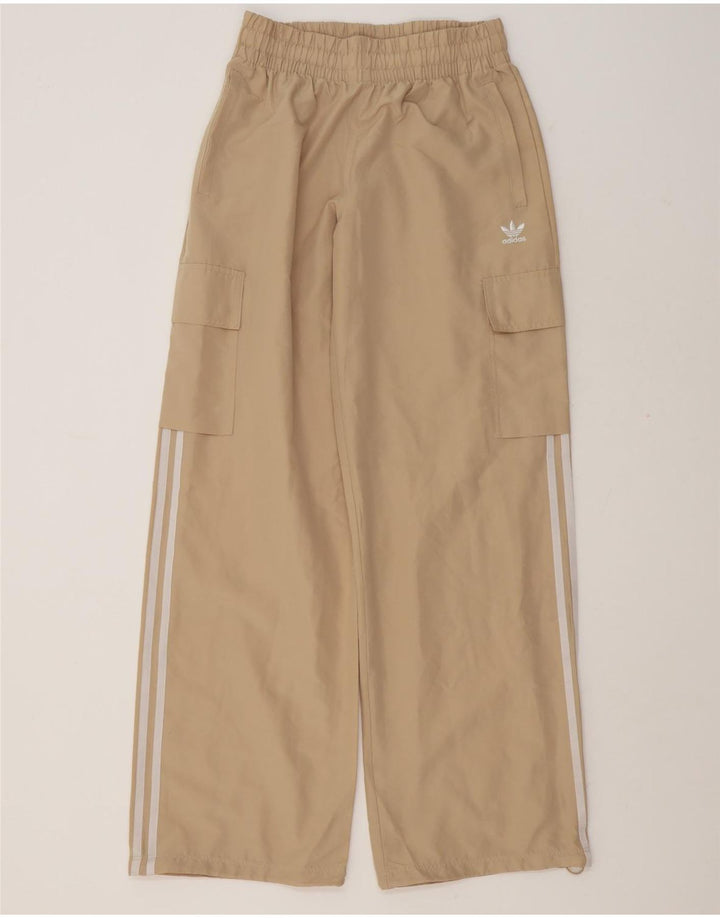 Женские спортивные брюки-карго Adidas UK 8/10, маленькие бежевые, полиэстер