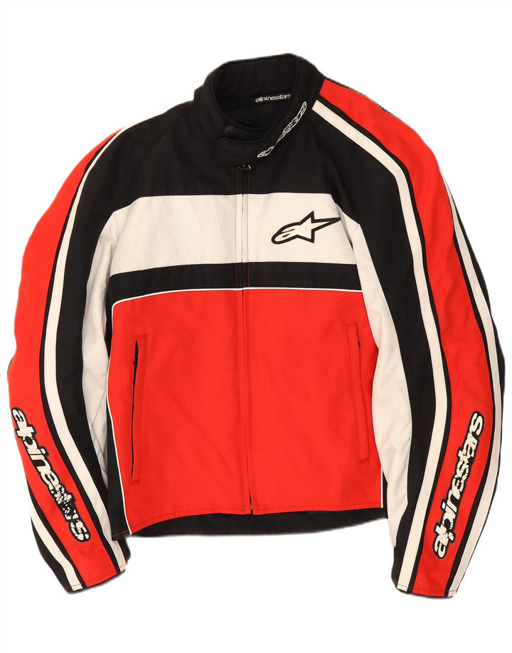 Мужская куртка-гонщик Alpinestars UK 42 XL, красный полиэстер с цветными блоками
