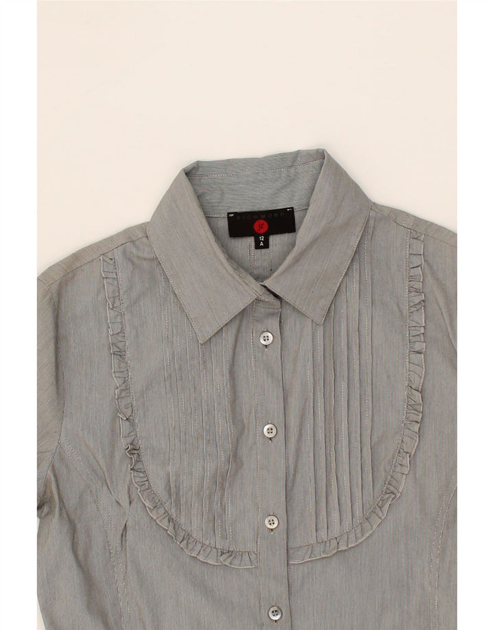 RICHMOND Girls Shirt 11-12 Years Grey Cotton Vintage Richmond and Second-Hand Richmond from Messina Hembry 