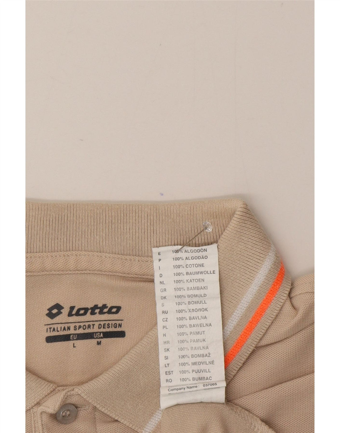 Мужская рубашка поло Lotto, большая бежевая, хлопок