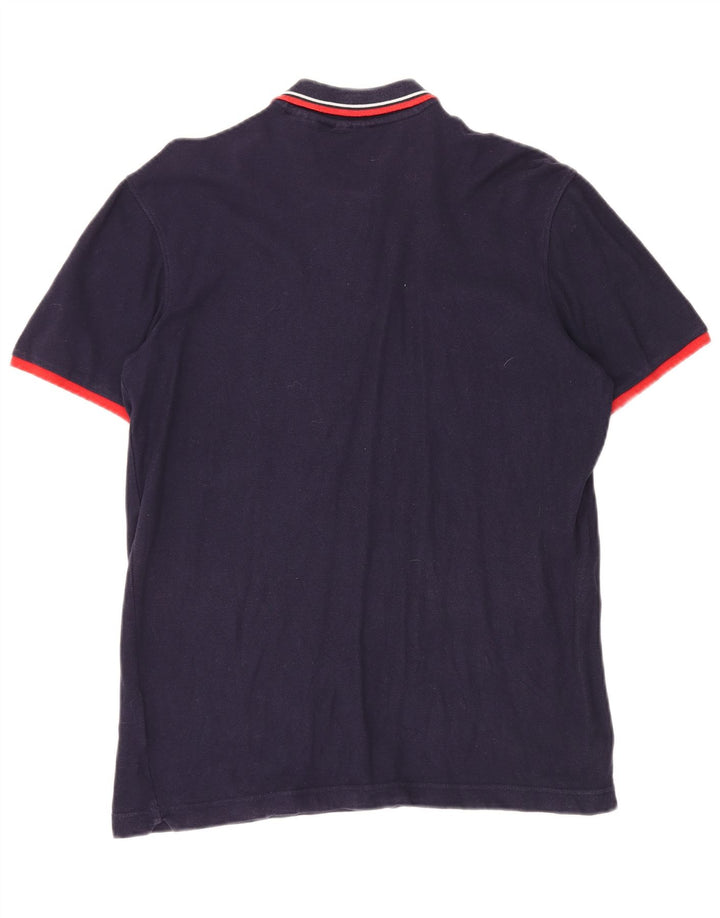 Мужская рубашка-поло FILA среднего размера, темно-синяя, хлопок