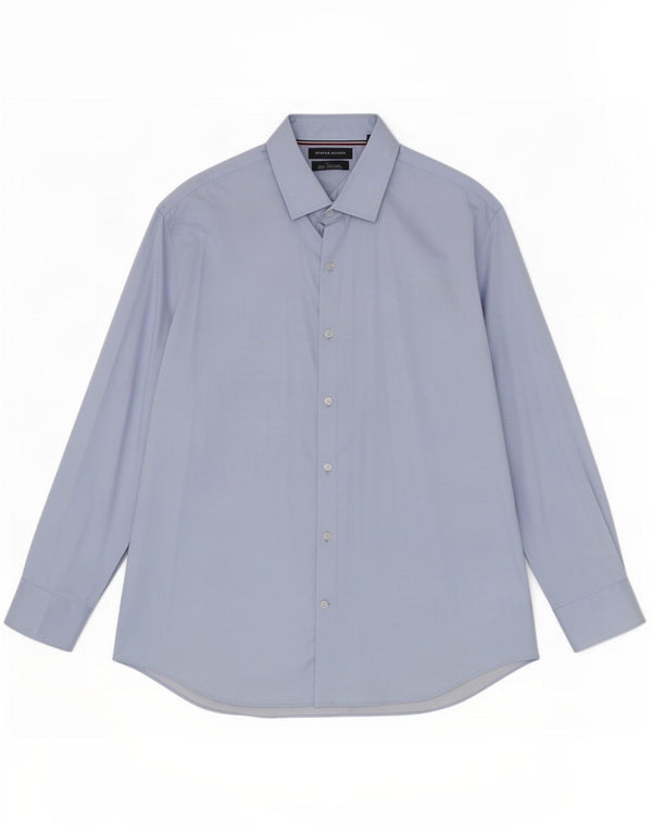 Мужская рубашка приталенного кроя Tommy Hilfiger, размер 17 1/2 XL, синяя, хлопок