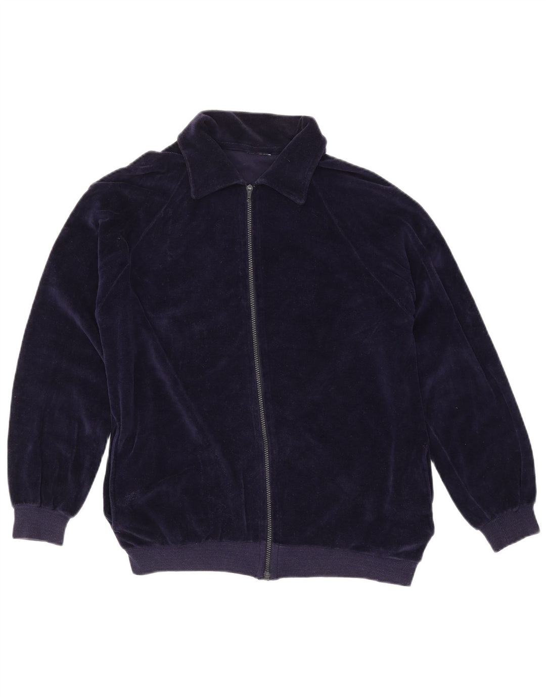 ВИНТАЖНЫЙ женский спортивный костюм, верхняя куртка UK 16, большой темно-синий хлопок