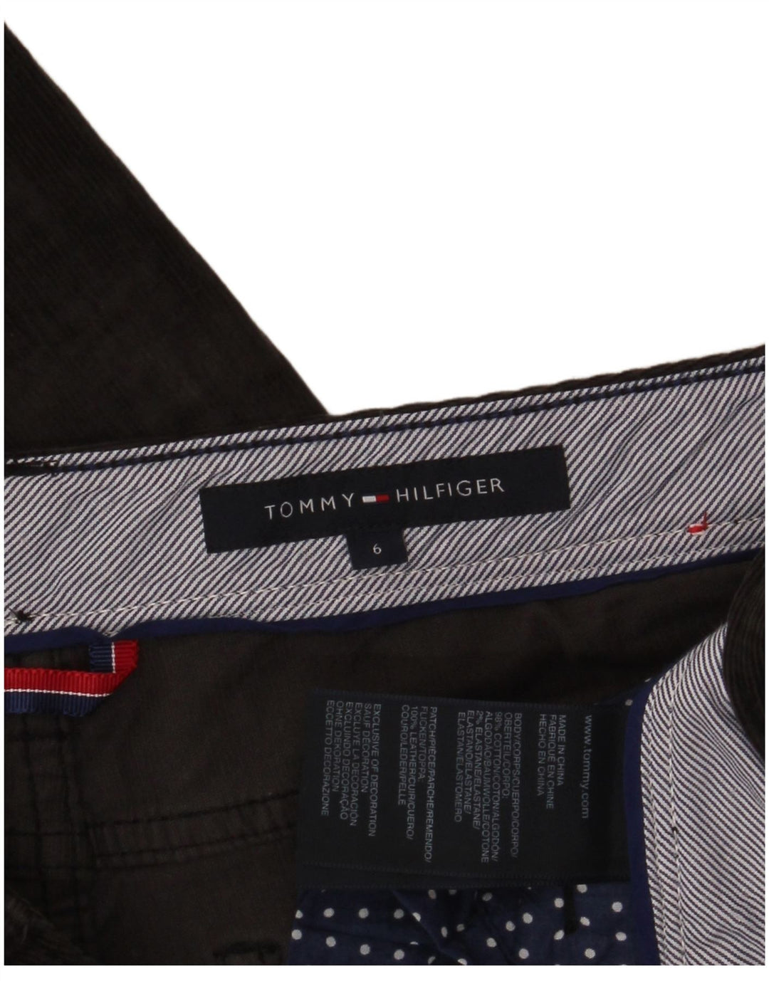 TOMMY HILFIGER Женские узкие вельветовые брюки US 6 Medium W30 L32 Серые