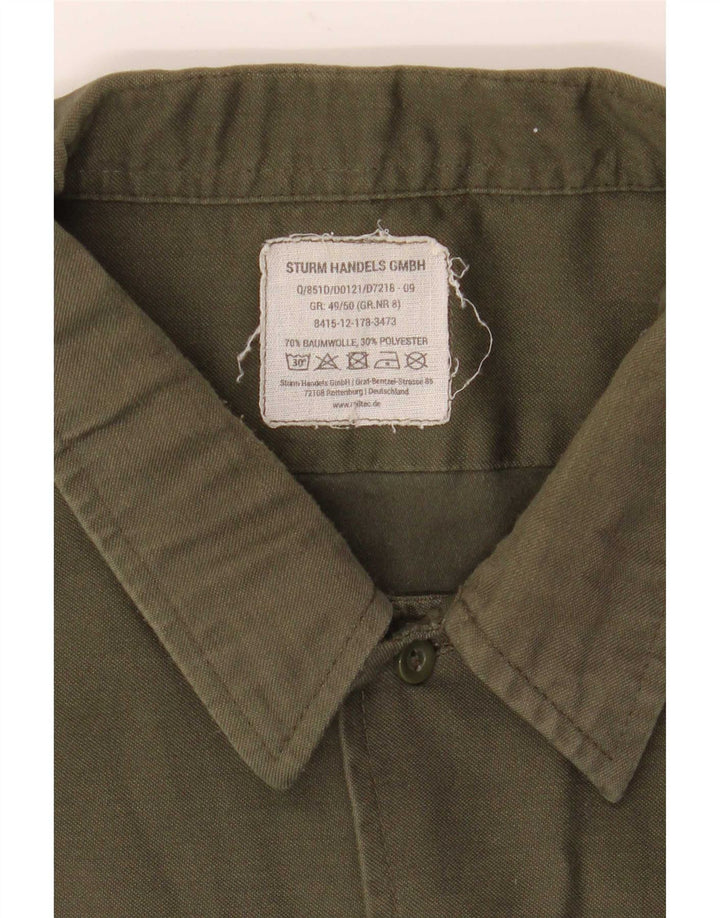 Винтажная мужская рубашка в стиле милитари 2XL, цвет хаки, хлопок