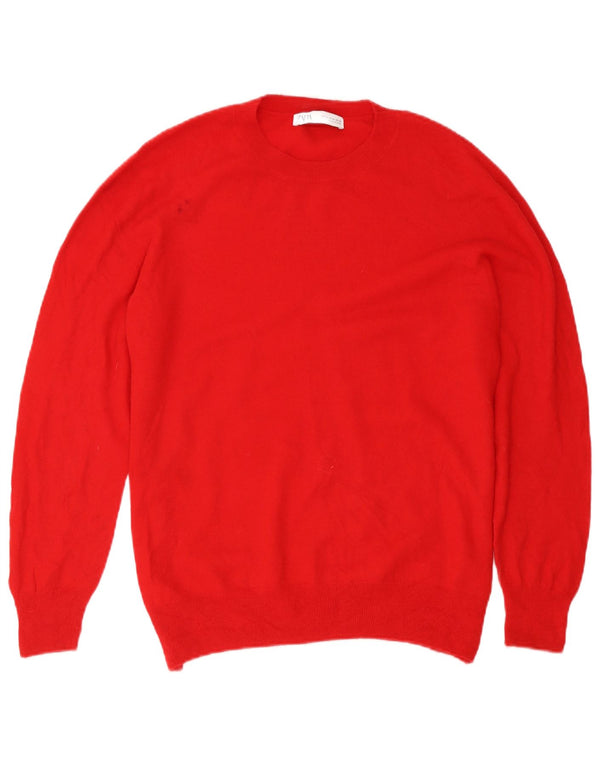 Женский джемпер с круглым вырезом Zara UK 18 XL, красная шерсть