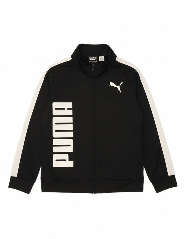 Спортивный костюм Puma для мальчиков с графическим рисунком, верхняя куртка 6–7 лет, черный спортивный костюм с цветными блоками