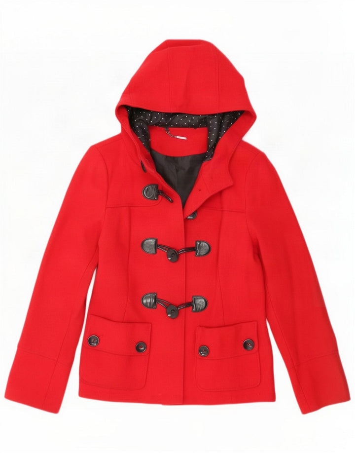 Женская дафлкот с капюшоном Laura Ashley UK 12, средний красный цвет шерсти