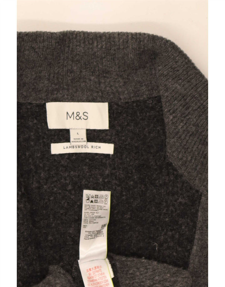 Мужской кардиган Marks & Spencer, большой серый хлопковый свитер