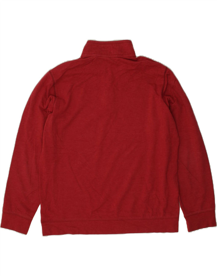 EDDIE BAUER Mens Zip Neck Sweatshirt Jumper Large Red Cotton Vintage Eddie Bauer and Second-Hand Eddie Bauer from Messina Hembry 