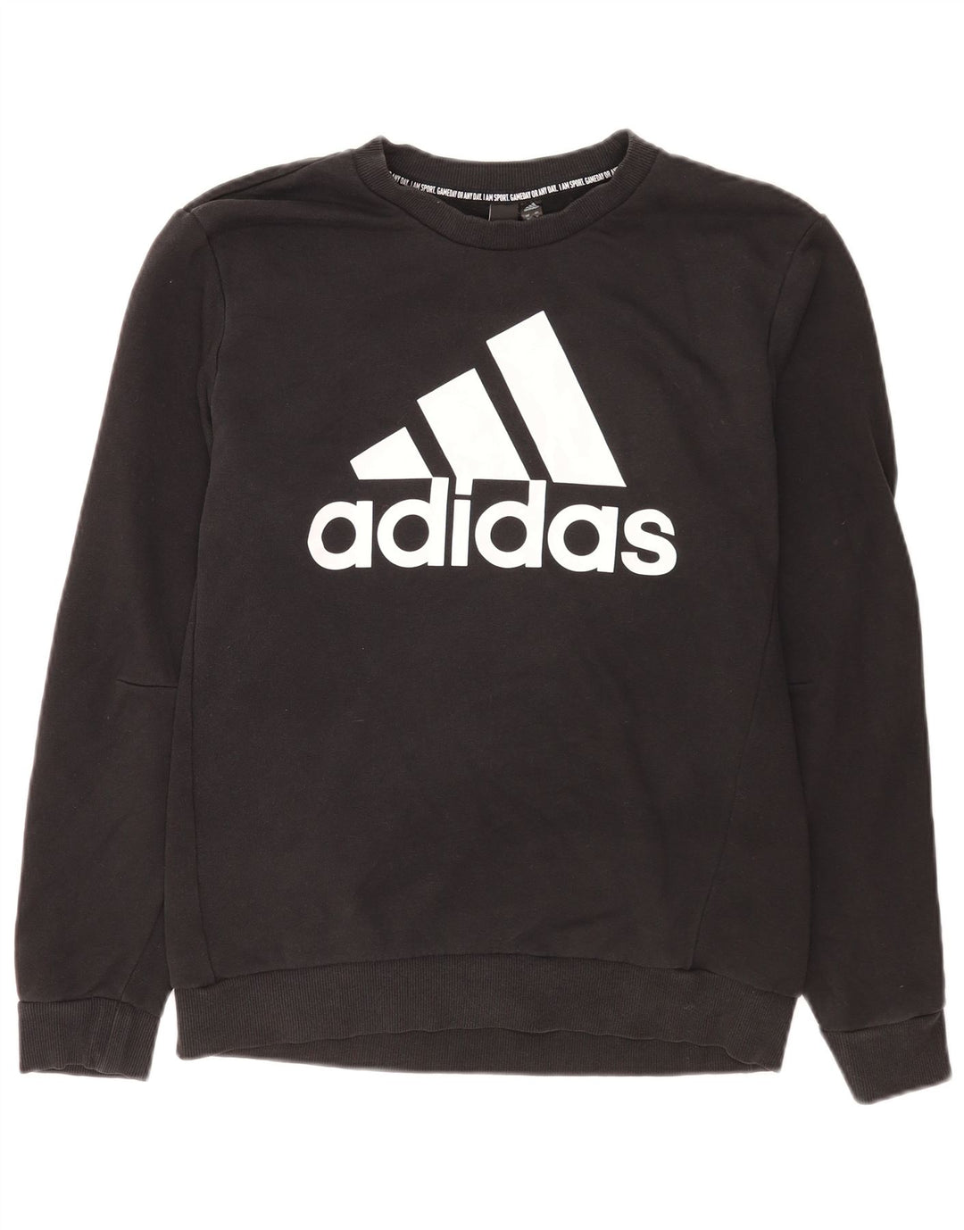 Мужской свитшот Adidas с рисунком, хлопковый джемпер среднего размера, черный