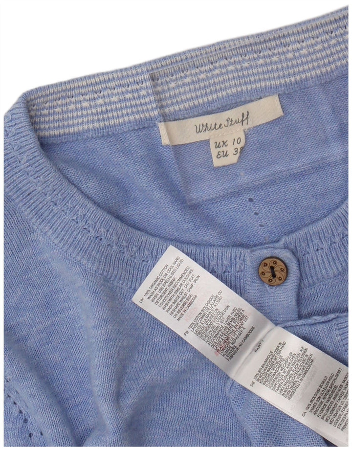 Женский кардиган WHITE STUFF, хлопковый свитер UK 10, маленький синий в крапинку