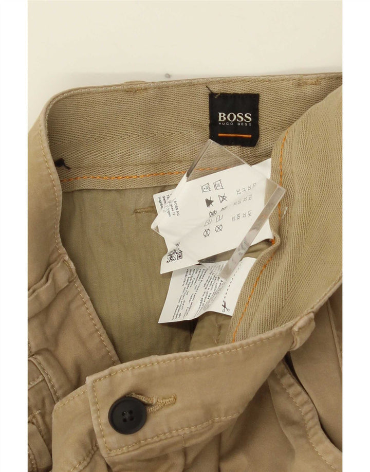 Мужские шорты чинос Hugo Boss W32 среднего коричневого цвета, хлопок