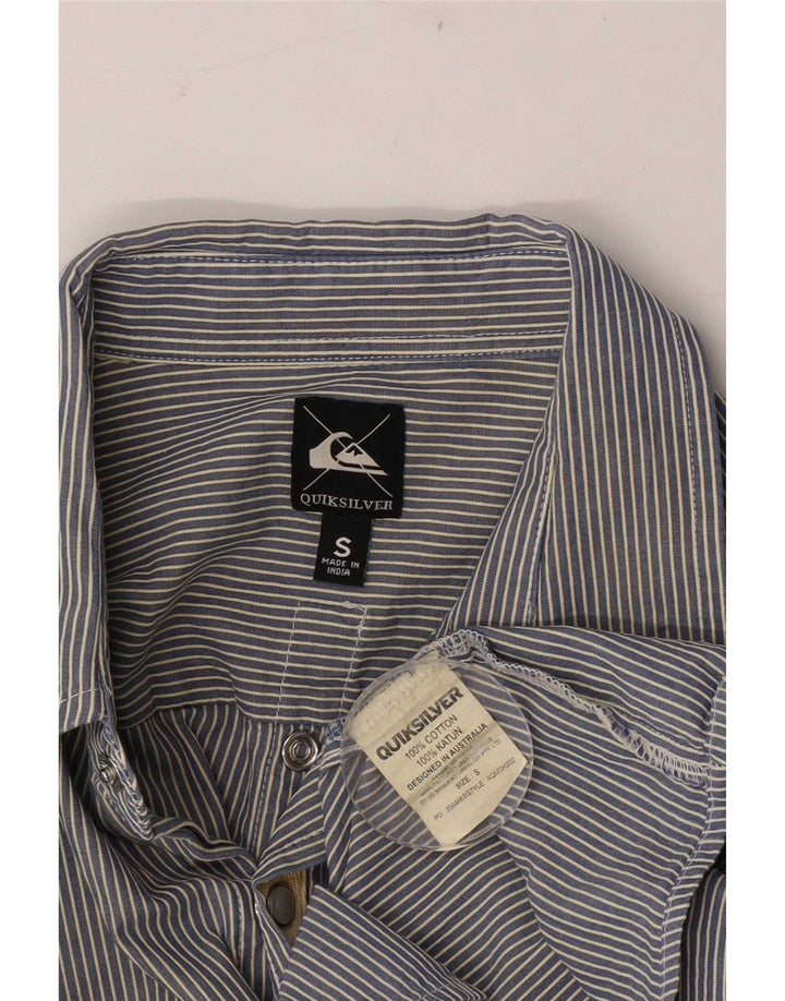Мужская рубашка Quiksilver, маленькая синяя хлопковая полоска