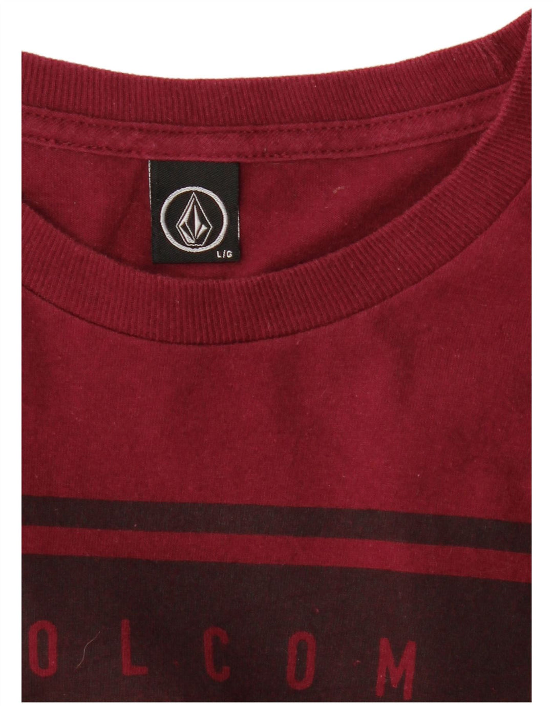 Мужская футболка с рисунком Volcom, большая, бордовая