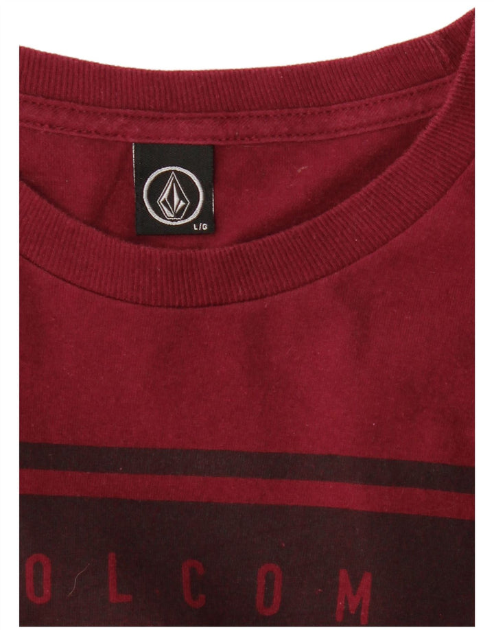 Мужская футболка с рисунком Volcom, большая, бордовая