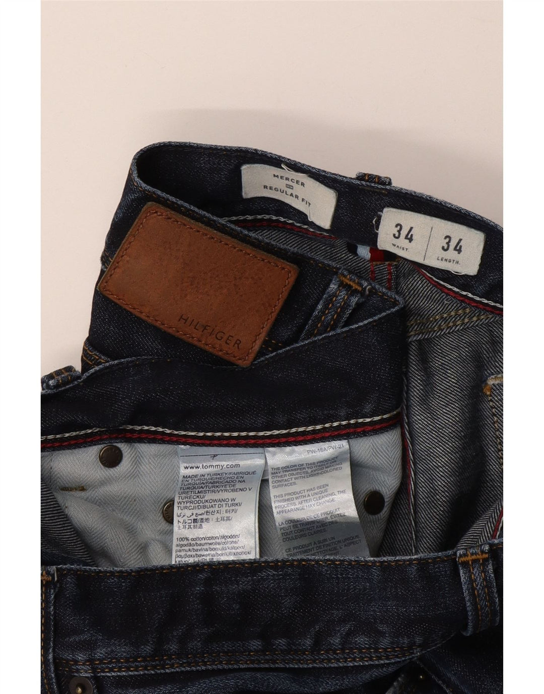 Мужские прямые джинсы Tommy Hilfiger Mercer Regular Fit W34 L34 темно-синие