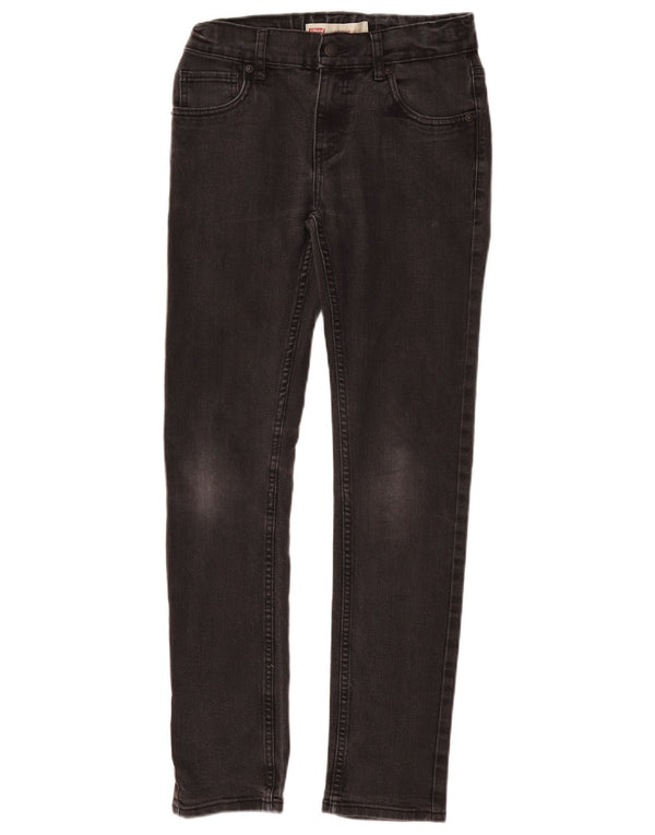 LEVI'S Girls Skinny Jeans 13-14 Years W23 L29 Black Cotton