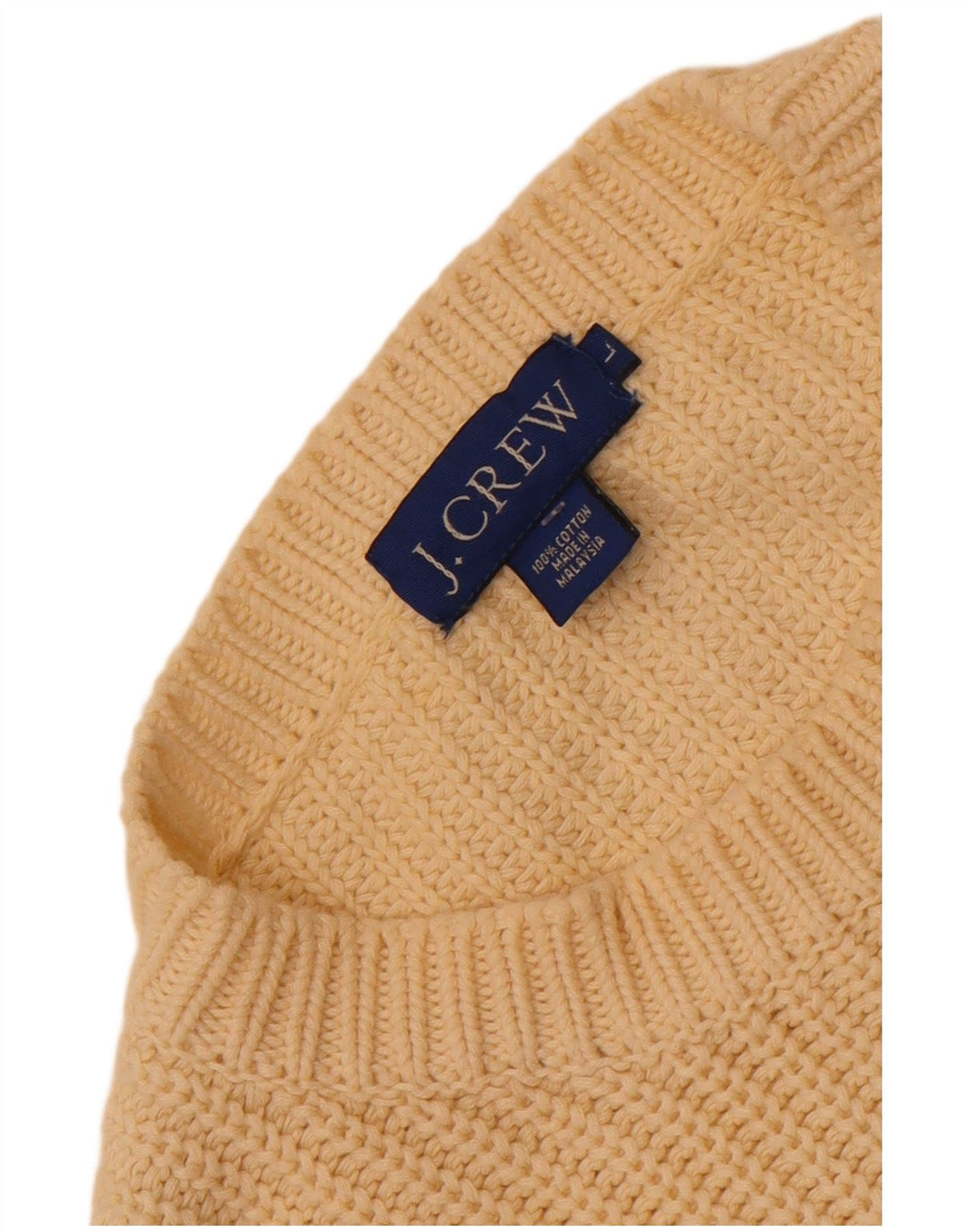 Мужской джемпер с круглым вырезом J. Crew, большой желтый хлопковый свитер