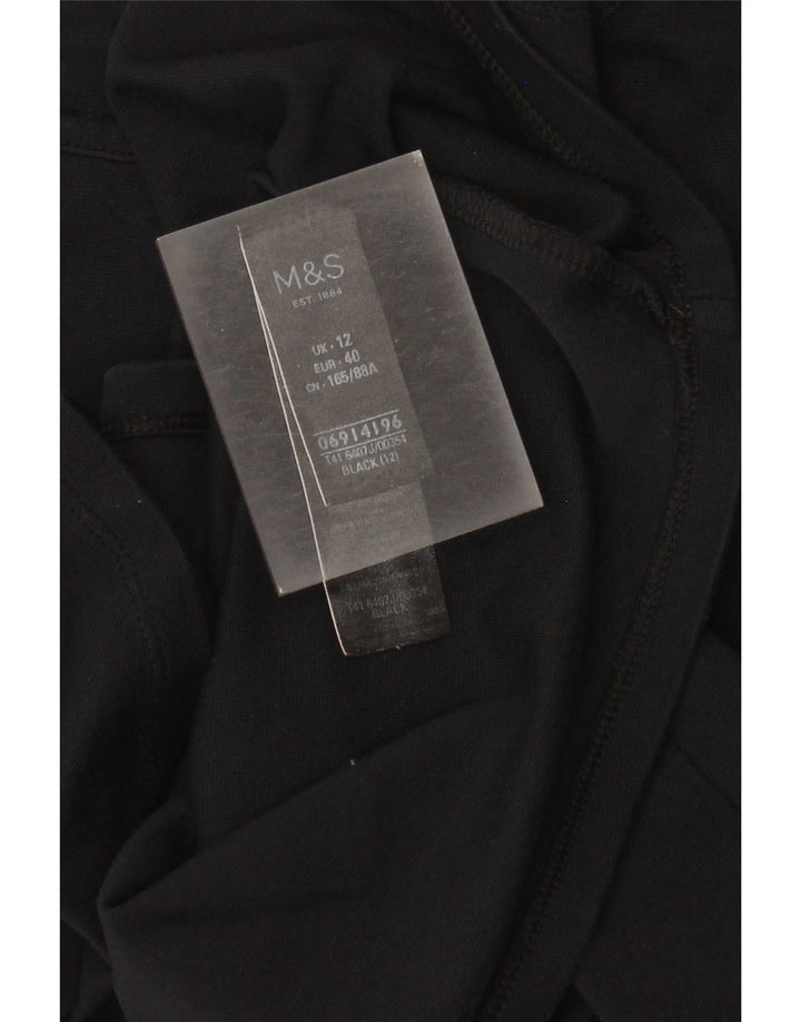 Женская туника с рукавом 3/4 Marks & Spencer UK 12, средний черный хлопок