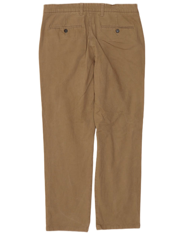 Мужские брюки-чиносы Marks & Spencer стандартного кроя W32 L29 коричневые, хлопковые