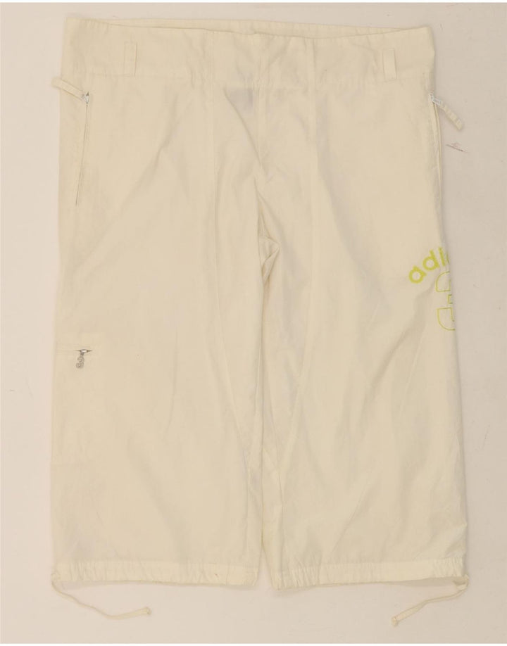ADIDAS Womens Cargo Bermuda Shorts UK 14 Large W38  Off White Polyester Vintage Adidas and Second-Hand Adidas from Messina Hembry 
