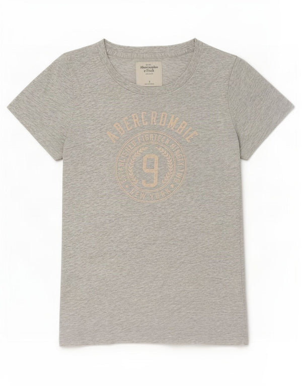 Женская футболка с рисунком Abercrombie & Fitch Top UK 10, маленькая серая в крапинку